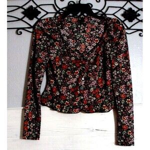 Wild Fable Women's Top Size S Long Sleeve Multicolored Floral V Neck